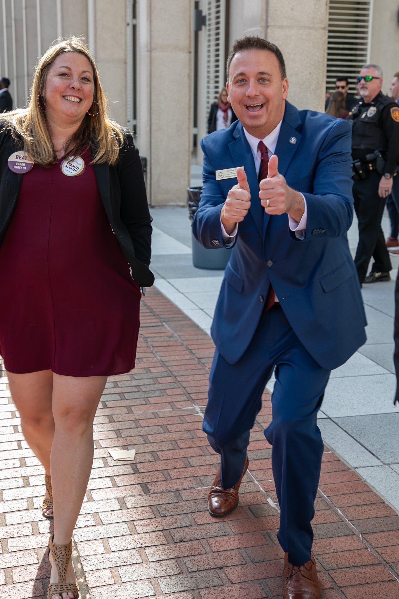 Jonathan Fozard and Rebekah Dorn at FSU Day Pep Rally 