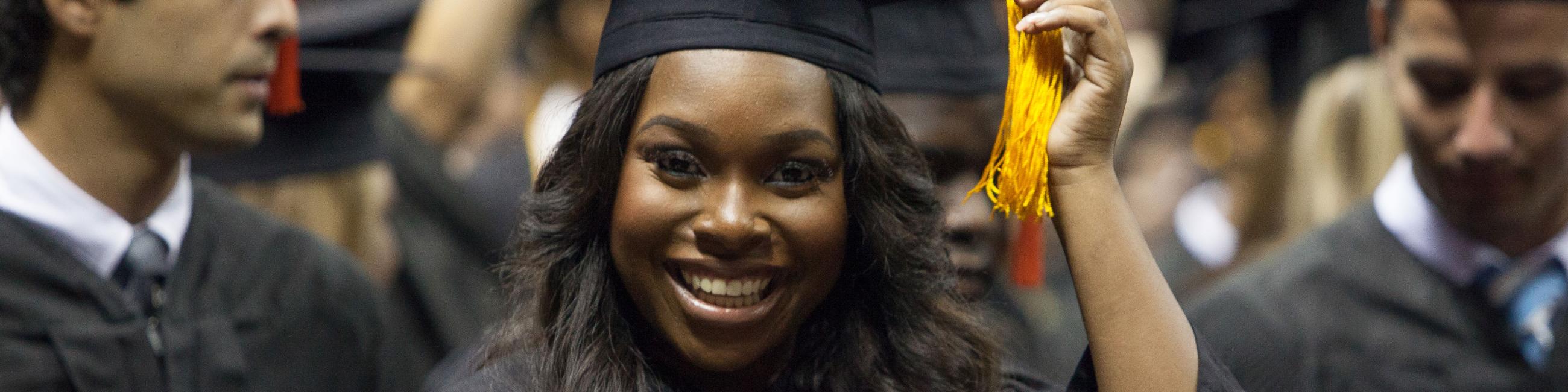 A female student at graduation.