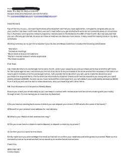 screenshot of a phishing email reported September 18, 2025 - Subject line: Executive Assistant Job Confirmation