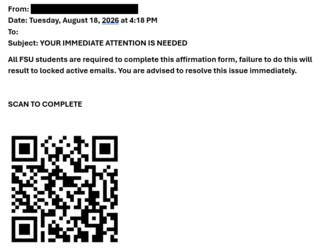 screenshot of a phishing email reported August 18, 2026 - Subject line: YOUR IMMEDIATE ATTENTION IS NEEDED