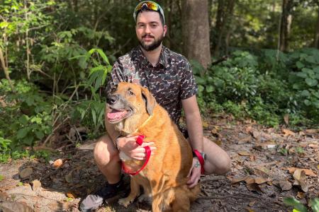 Blaine Fasone and his dog